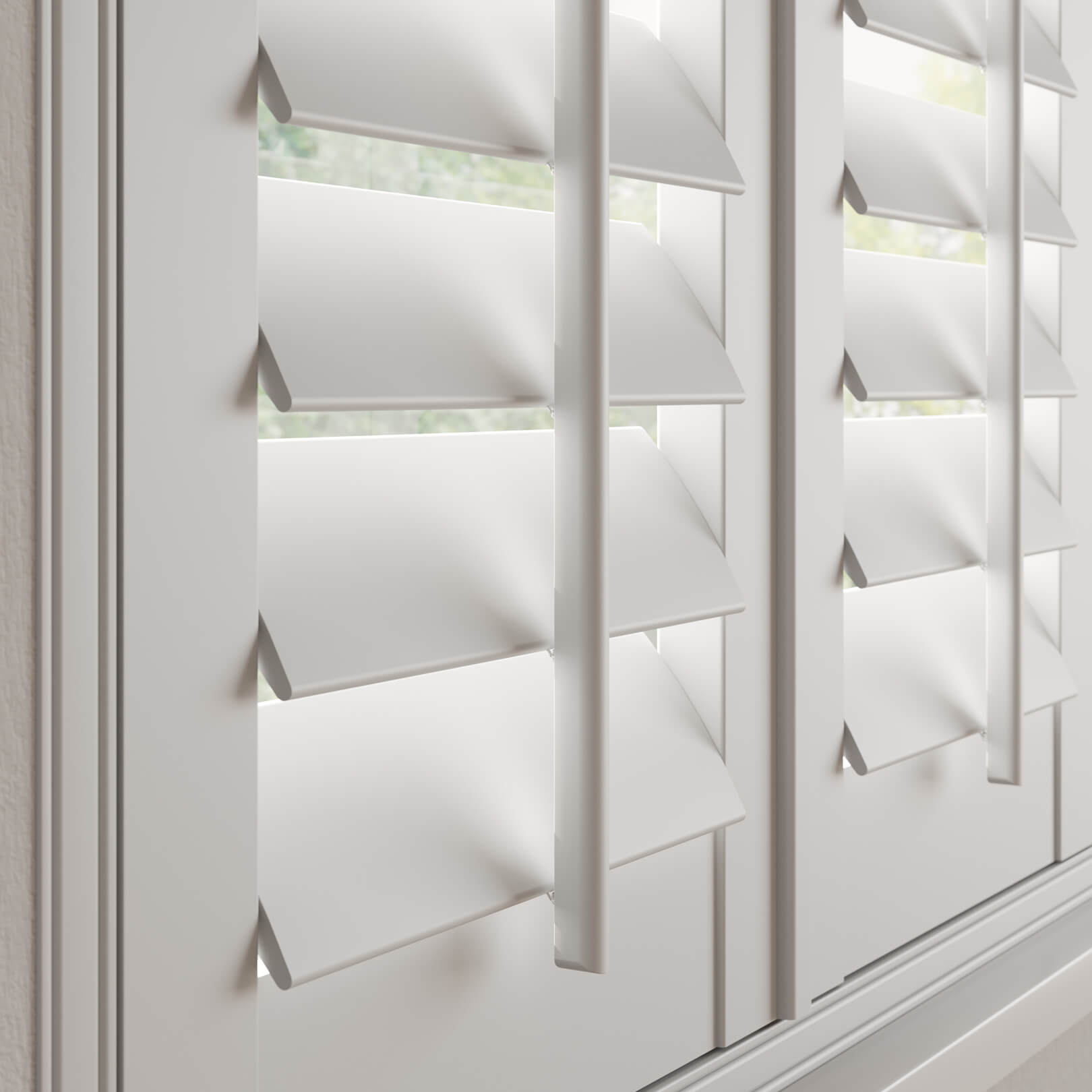 Premium Faux Central 76mm Slats Snow White