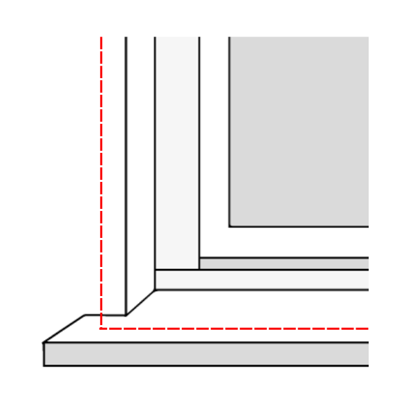 Diagram showing how to measure a non recess window for shutters guide