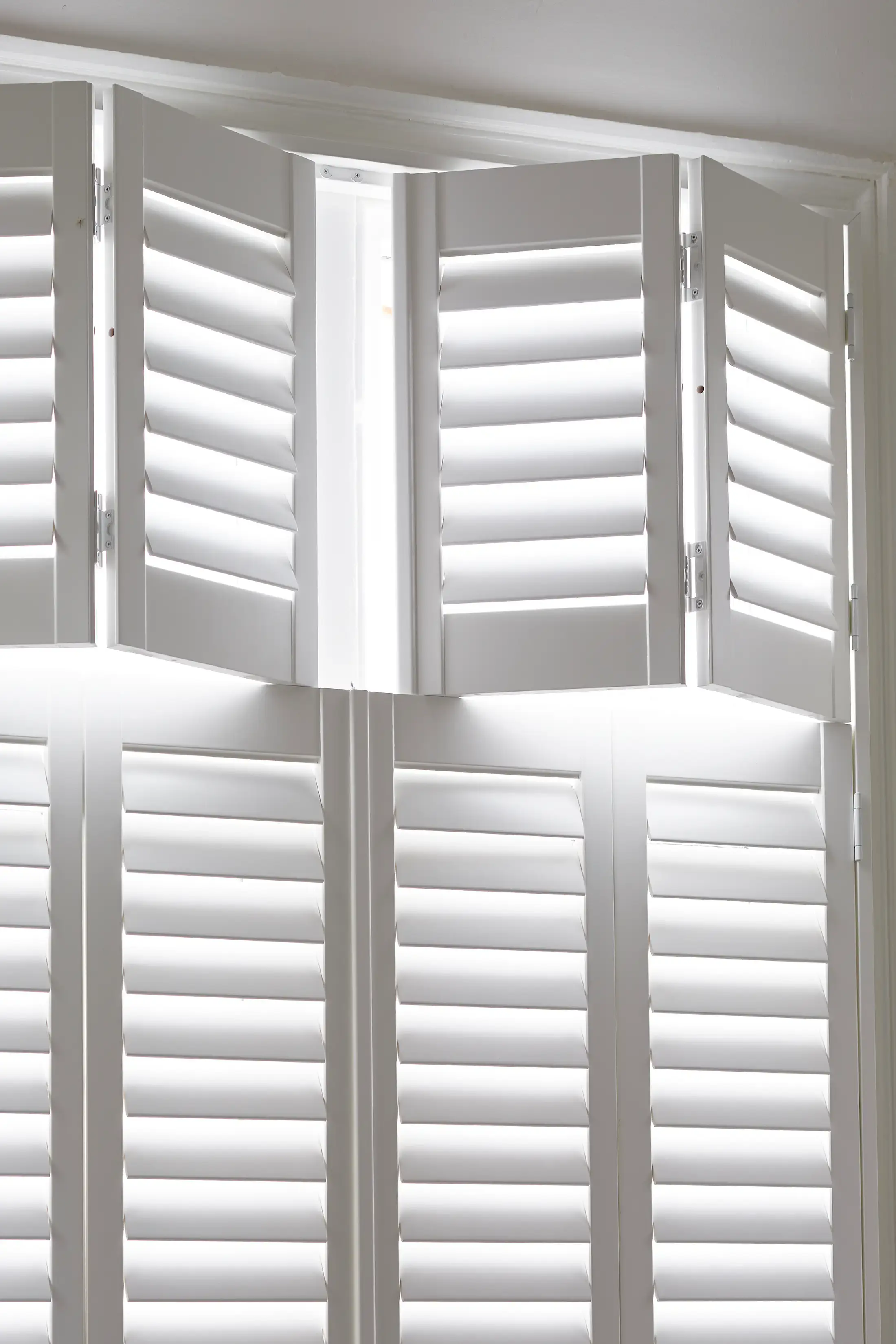 White tier on tier shutter panels
